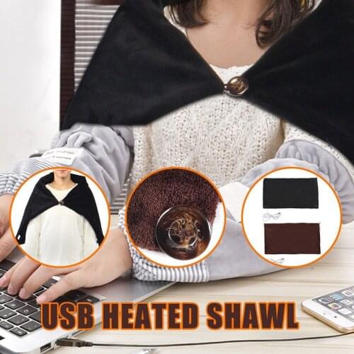Office Car Home Electric Warming Heating Blanket Pad Shoulder Neck Mobile Heating Shawl USB Soft 5V 4W Winter Soft Heated Warm
