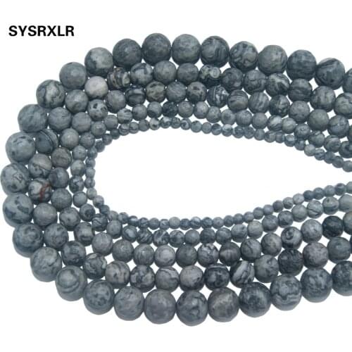 Wholesale Faceted Natural Stone Map Jaspers Loose Beads For Jewelry Making DIY Bracelet Material 4/6/8/10/12 MM Strand 15