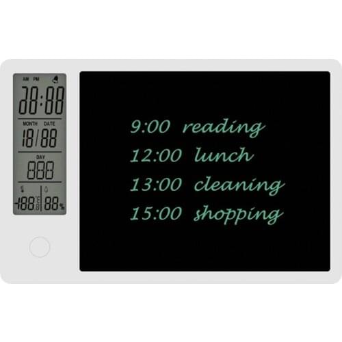 Drawing Pad 9.5 Inch Temperature Humidity Display Electronic Calendar LCD Writing Tablet Doodle Board