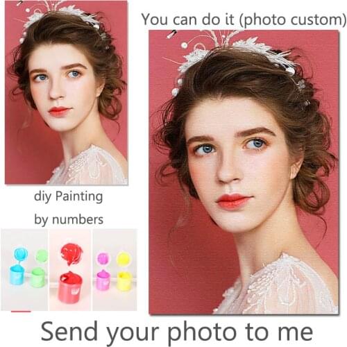 Personality Photo Customized DIY Painting By Numbers Picture Drawing Coloring by Numbers Acrylic cat adult no frame