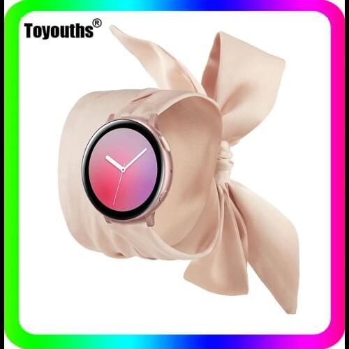 Toyouths Watch Strap for Samsung Galaxy Watch 3 41mm Women Scarf Watchband Replacement 20mm Scarf-Strap for Samsung Active Watch