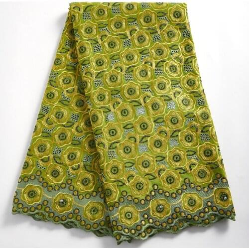 SJD LACE New Green High Quality African Fabric Lace Swiss Voile Sewing Accessories Nigeria Fabric For Women Wedding Dress A2351