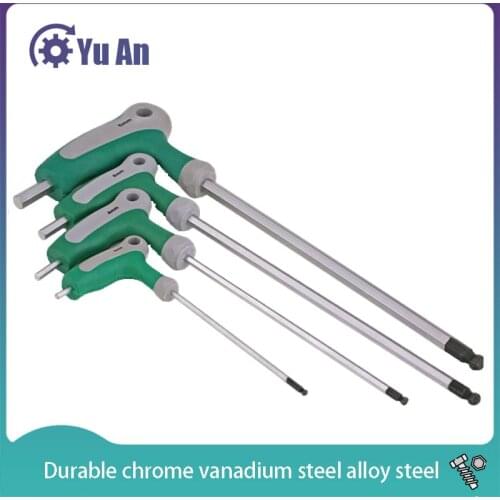 Hex Key Wrench T Handle Inner Hexagon Wrench 2.0mm 2.5mm 3mm 4mm 5mm 6mm 8mm 10mm CR-V Chrome-Vanadium Steel Hand Tool Spanner