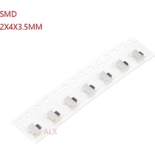 50PCS SMD SMT 2X4x3.5mm 2PIN TACT push button switch Micro key power tactile switches Momentary 2x4x3.5 2*4*3.5MM for mp3 mp4