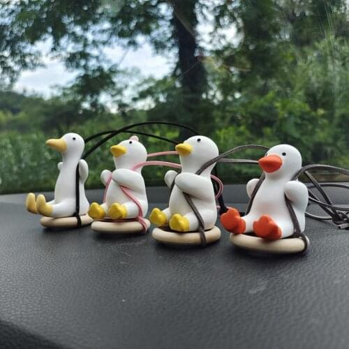 Universal Car Pendant Hot Sale Cute Swing Duck Car Ornament Car Rearview Mirror Hanging Decoration Auto Interior Accessories
