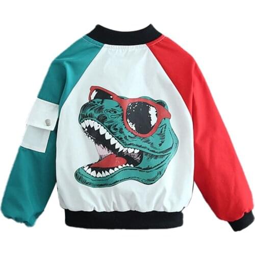 Childrens Jacket for Boys Spring and Autumn Print Jackets Kids Fashion Zipper Windbreaker Boy Stitching Baseball Uniform 2-12 Y