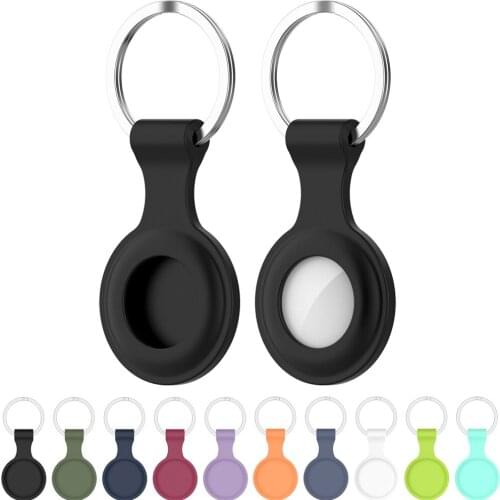 For Apple Airtags Liquid Silicone Protective Sleeve For Apple Locator Tracker Anti-lost Device With Keychain