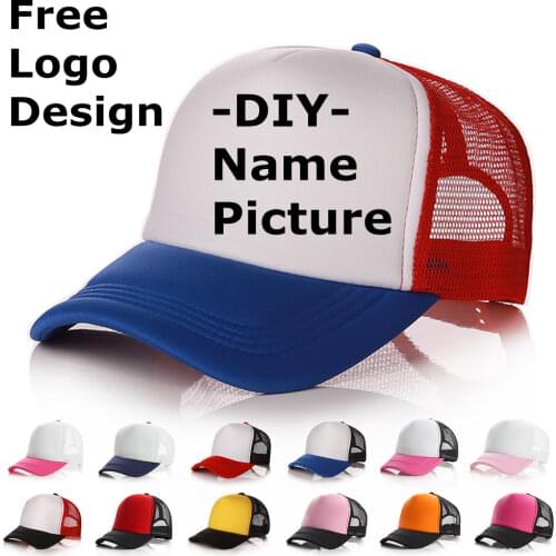 Factory Price! Free Custom LOGO Professional Design Trucker Hat Baseball Cap Men Women Blank Mesh Adjustable Hat Adult gorras
