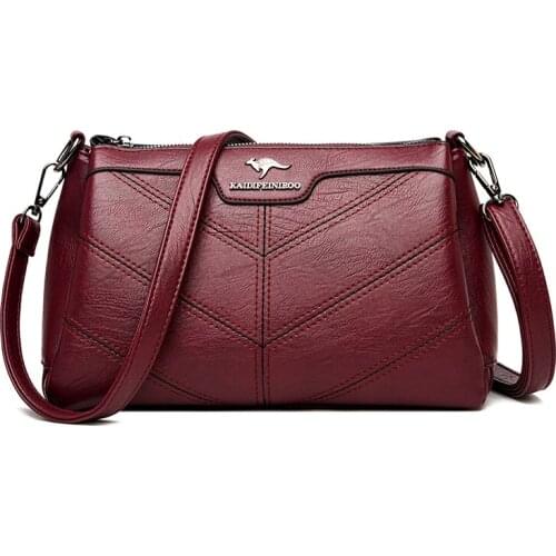 Female Leather Shoulder Bag 2021 Luxury Handbags Women Bags Designer Sac Vintage Crossbody Bags for Women Messenger Bag Solid