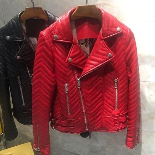 Women Coats 100% Genuine Leather 2020 Fashion Lady Natural Sheepskin Long Sleeves Jackets High Quality Soft H7271