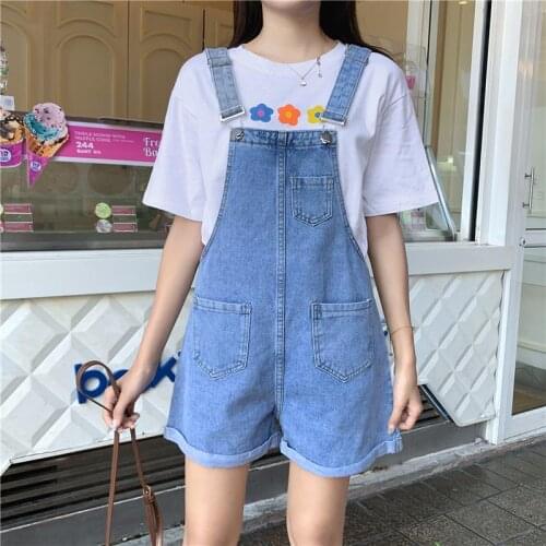 Women clothing denim fabric rompers summer overalls women playsuits suspenders shorts jeans women overalls summer rompers jeans