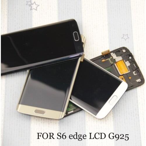 Blue White Gold LCD with Frame for SAMSUNG Galaxy s6 edge G925 G925I G925F Touch Screen Digitizer For SAMSUNG S6 Edge LCD