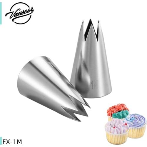 1M Large Pastry Piping Tips Seamless Stainless Steel Icing Nozzle Fondant Cake Cupcake Cookies Decorating Baking Tools Supplies