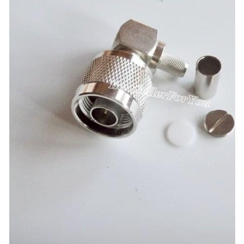 1Pcs N male plug right angle crimp For RG8X RG-8X LMR240 coax cable RF connector