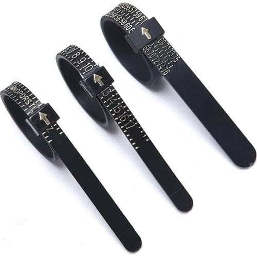 1PC New Black Measuring Finger Standard Ring Circle US/Europe/UK Tape Ruler Jewelry Accessory Measure Gauge Tool