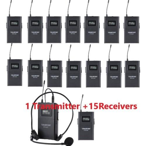 100% Original Takstar WTG500/WTG-500 wireless tour guide system UHF wireless audio system 1 Transmitter+15 receivers