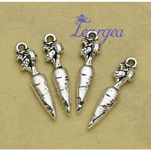 30pcs/lot--25x6mm, Antique silver plated Carrot charms,DIY supplies, Jewelry accessories