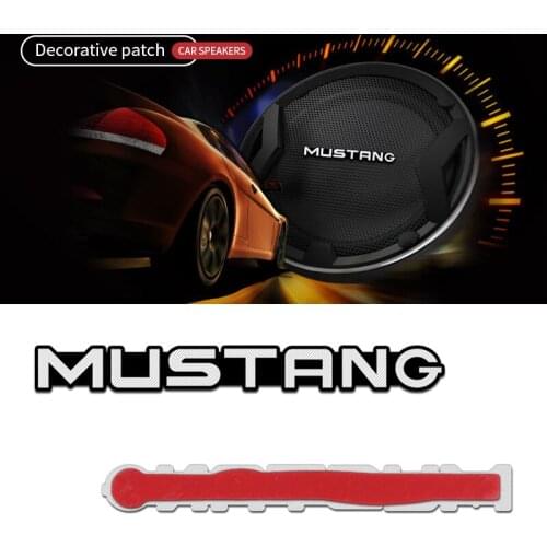 4pcs 3D aluminum speaker stereo speaker badge emblem Sticker for Ford Mustang 2015 2017 2018 Accessories Car Styling