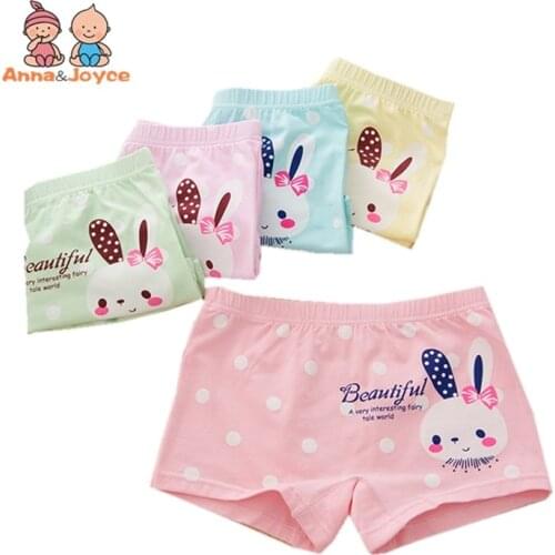 5 Pieces / 1Lot New Childrens Underwear Girls Baby Organic Cotton Cartoon Pants YFP62