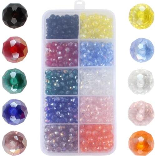 6mm crystal colored glass flat bead DIY trim accessories