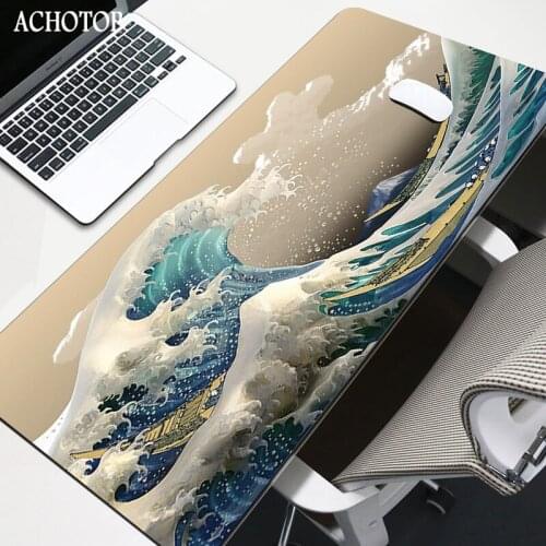 Art Mouse Pad Gamer 90x40cm Notebook Mouse Mat Japan Great Wave Off HD Print Carpet PC Desk Mat Large XXL DIY Gaming Mousepad