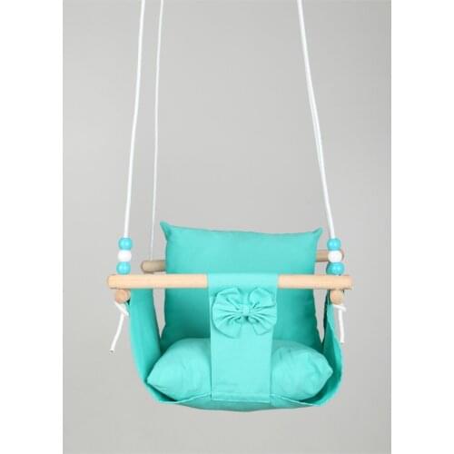 Turquoise Baby Child Garden Outdoor Indoor Swing Sets Solid Rope Indissoluble Swing 100% Cotton Casual Swing Hammock Seat Picnic