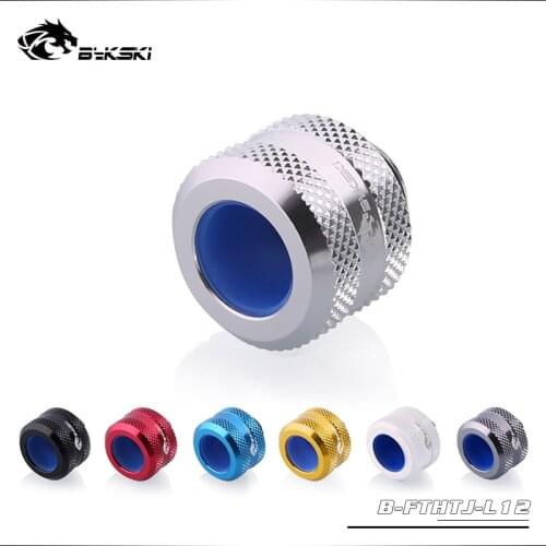 BYKSKI Hard Tube Fitting OD12mm Enhanced Anti-off Rubber Hand Compression Copper Fitting G1/4' use for PMMA/PETG Rigidity Tube