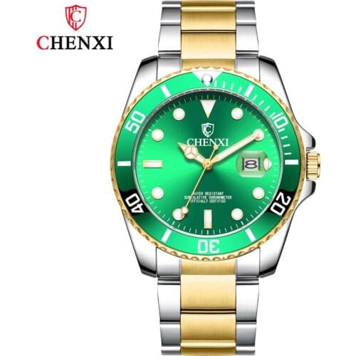 CHENXI Mens Business Watch Casual Premium Waterproof Luminous Luxury Fashion Blackwater Ghost Quartz Watch WA185
