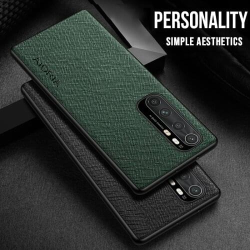 Case For Xiaomi Mi Note 10 lite PU Leather Cases TPU Around Edge Business High Quality Back Cover