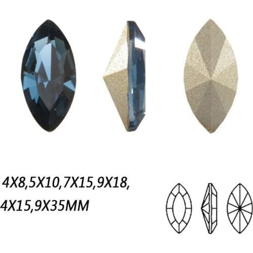 CTPABI #4200 Montana Navette Sew On Pointback Fancy Rhinestone Crystal With Claw Setting For Garment Jewerly Making