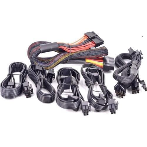 For EVGA NEX 1500 750G 650G 750B 24Pin 4+4pin 8Pin EPS 12V CPU SATA Molex Cable 6+2pin PCIe VGA Cables