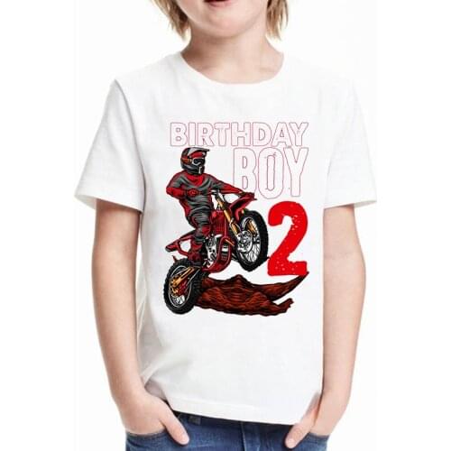 Boys T-shirt Cool Motorcycle Graphics 1 To 13 Years Old Prints for Kids Birthday Clothing Boys Tshirt White Tops