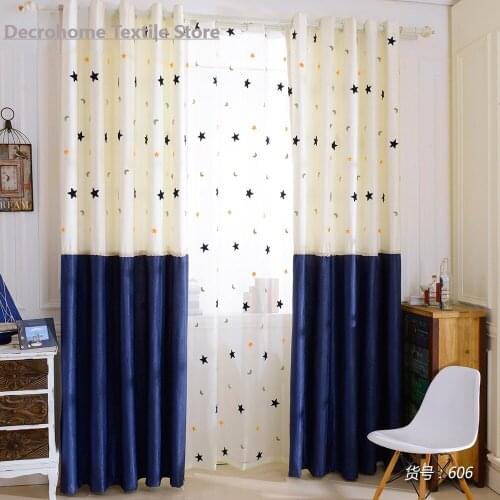 Hipster Childrens Room Shading Stitching Embroidered Curtains Custom Curtains for Bedroom living room curtains for bedroom
