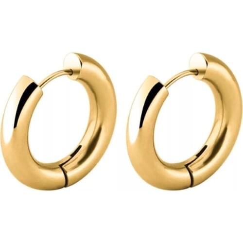 1 Piece Stainless Steel Round Circle Earrings for Women Men Inner Diameter 16mm/20mm Fashion Unisex Jewelry Birthday Gift