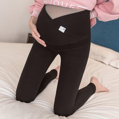 Women Pregnant Plus High Waist Leggings For Maternity Nuring Abdominal Elastic Clothes Black Gray Pregnancy Belly Pencil Pants