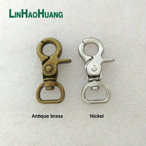 30pcs/lot Bronze/Nickle Trigger Metal Swivel Clips Snap Hook13mm Alloy Swivel Clasps DIY Dog Cat Leashes Bags Straps Accessories