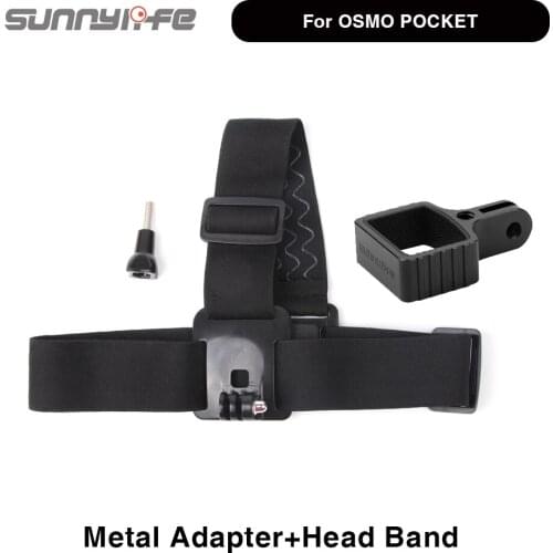 Sunnylife Metal Adapter+Head Band For DJI OSMO POCKET/GOPRO 1/4 Screw Angle Rotatable Anti-Skid Action Camera Accessories