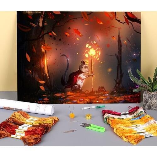 Scenery Pre-Printed 11CT Cross Stitch Complete Kit DIY Embroidery DMC Threads Handicraft Painting Craft work Jewelry Gift