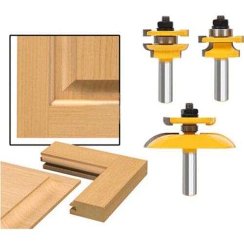 3-piece set of woodworking milling cutter engraving machine woodworking cutter cabinet door cutter nail tenon closing cutter
