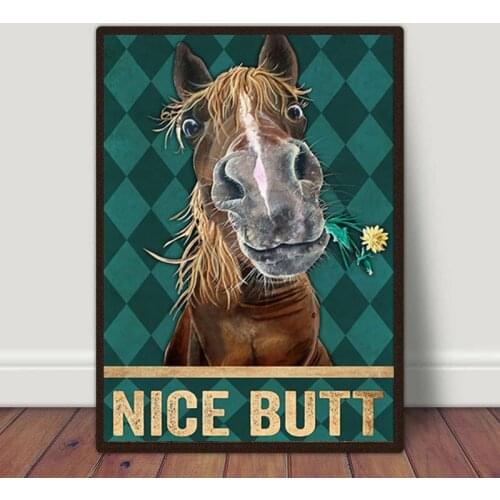Funny Toilet Wall Art Posters and Prints Horse Goat Animals Vintage Canvas Painting Pictures WC Bathroom Wall Home Decoration