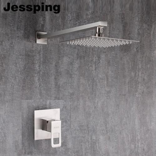 Wall mounted shower faucet 304 stainless steel 10 inch big shower head