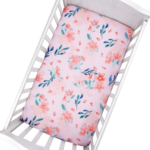 N84E Newborn Baby Fitted Crib Sheet Infant Cot Mattress Cover Cartoon Print Bed Sheet