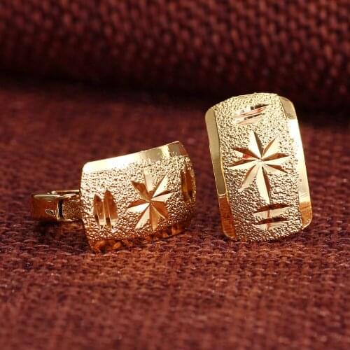 2 pairs african Ethiopia New Fashion Jewelry Geometric clip Earrings for Women Gold Cross Earring