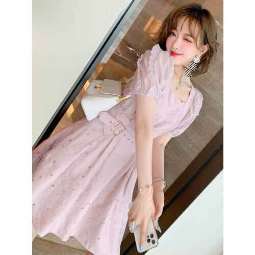 New - sexy party took hubble-bubble sleeve jacquard new female summer dress