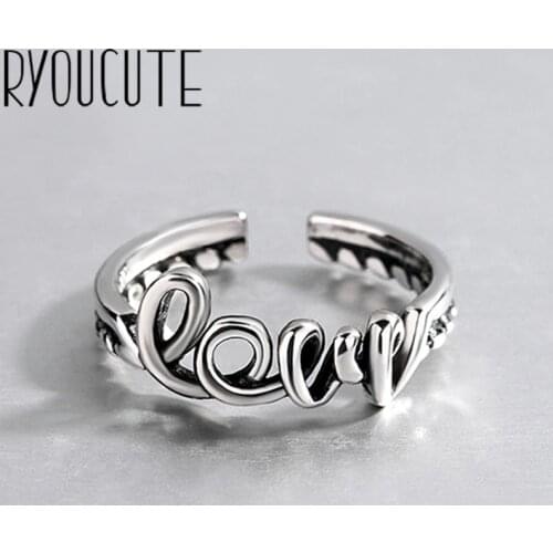 Wholesale Real Silver Color Retro Rings For Women Big Antique Rings Finger Jewelry High Quality