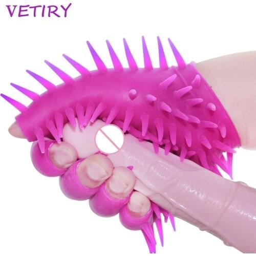 Sex Gloves for Male Female Masturbation Finger Sleeve Flirting Finger Gloves Adult Games Sex Toys for Women Clitoris Stimulator