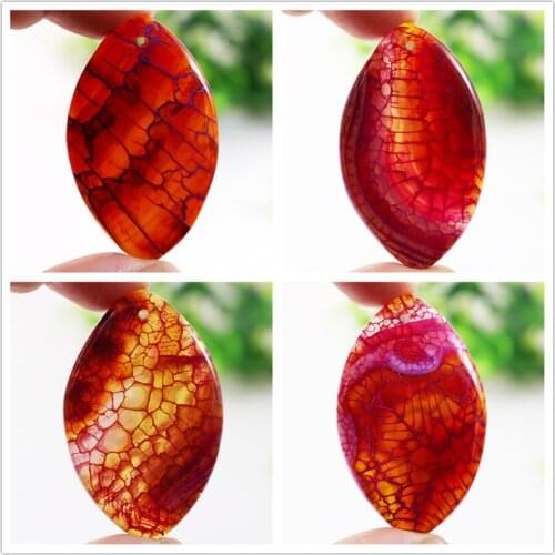 Fubaoying Purple Red Dragon Veins Agates Dyed Pendant Glass Oval Shield Heart Waterdrop Charms for Jewelry Making 1Pcs