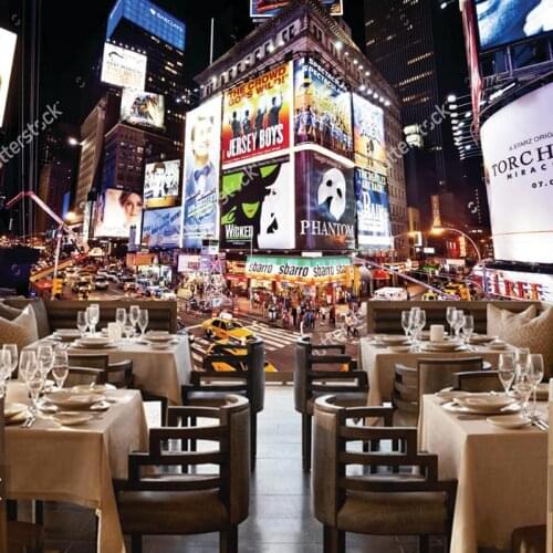 Custom City wallpaper, Times Square, photo murals for the living room sofa backdrop PVC wallpaper