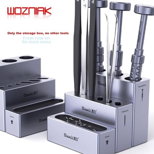 QIANLI iCube Aluminium Alloy Storage Box Screwdrivers Tweezers Screw Magnetic Storage Rack Multi Function Module Combination