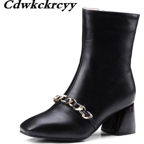 Promotion product winter New pattern Square head High-heeled Short boots fashion Minimalism Comfortable Women Boots 34-46